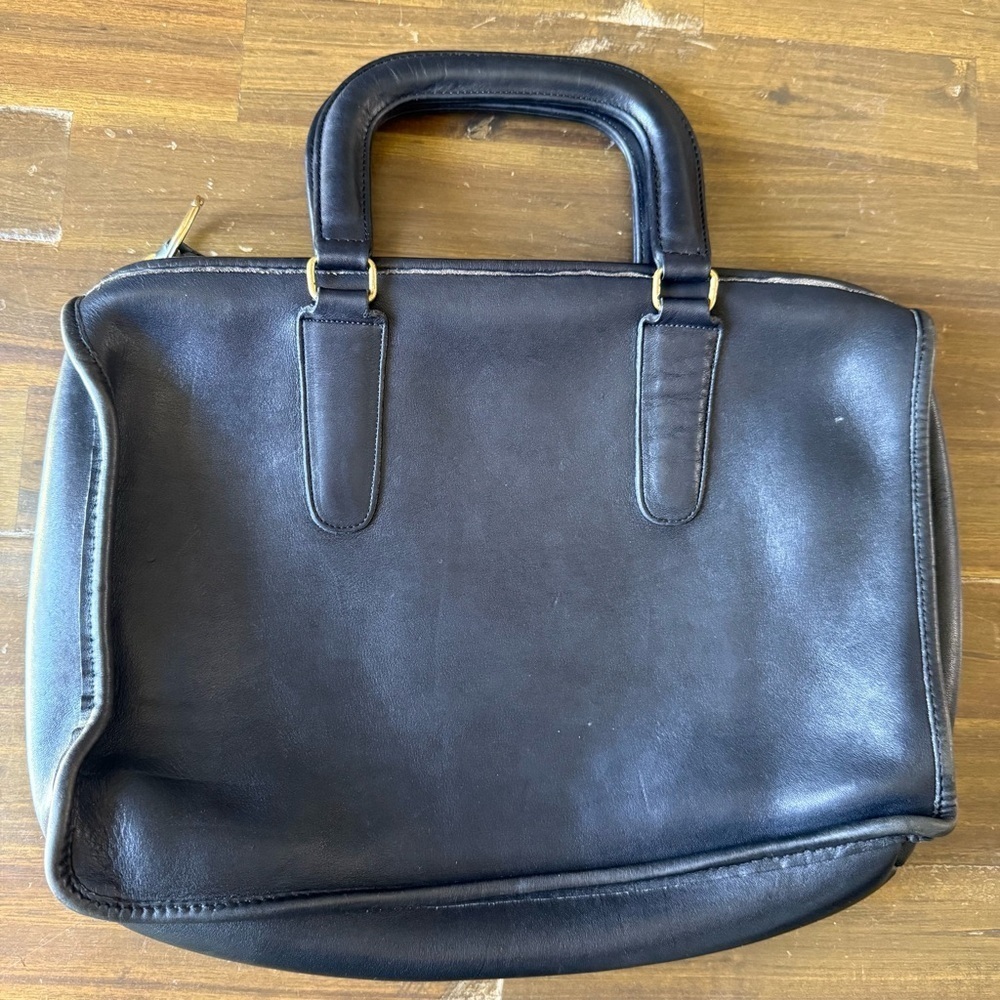 Coach Black Leather Satchel Briefcase. - Picture 2 of 16